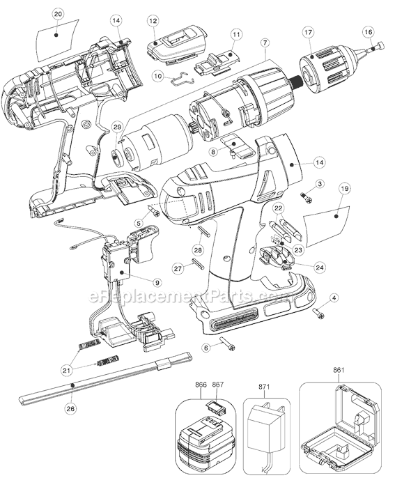 Page A Diagram and Parts List for HPD18AK-2 Type 1 Black and Decker Cordless Drill